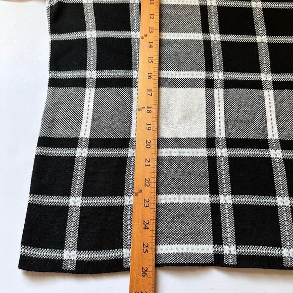 J Jill Sweater Womens 2X Black White Plaid Preppy Career Comfort Neutral Casual - Picture 10 of 12